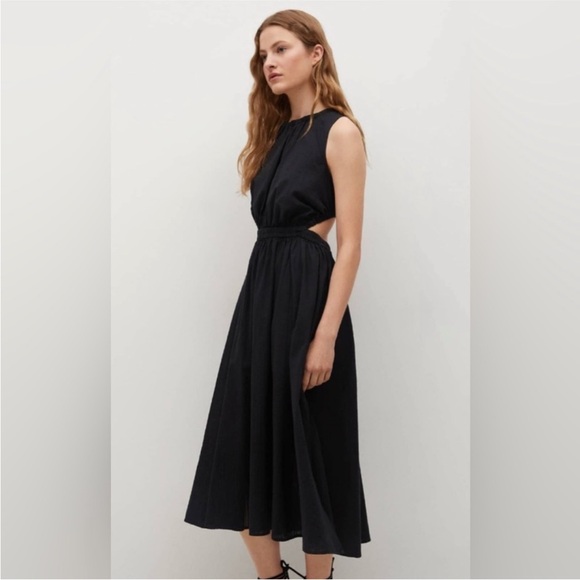 NWOT Mango Vent Cotton Midi Dress - Picture 1 of 5